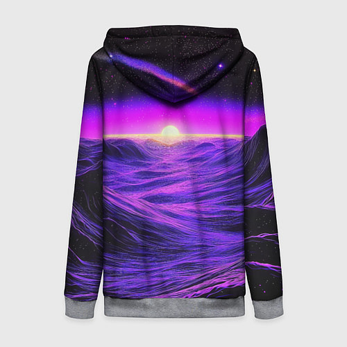 Женская толстовка на молнии Космический пейзаж и комета / 3D-Меланж – фото 2