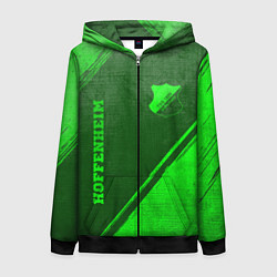 Толстовка на молнии женская Hoffenheim - green gradient вертикально, цвет: 3D-черный
