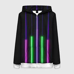 Толстовка на молнии женская Color Purple green pink, цвет: 3D-белый