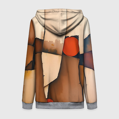 Женская толстовка на молнии Фрагментированная композиция / 3D-Меланж – фото 2