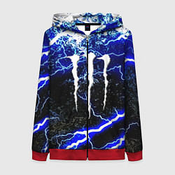 Толстовка на молнии женская Monster storm energy, цвет: 3D-красный