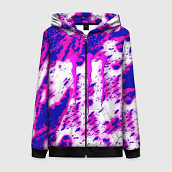 Толстовка на молнии женская Monster energy краски гранж, цвет: 3D-черный