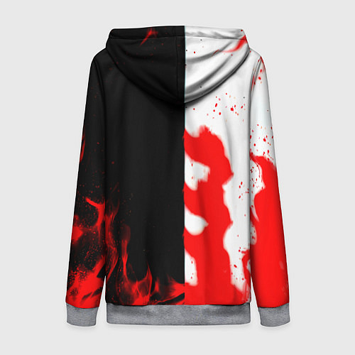 Женская толстовка на молнии Ведьмак огненный / 3D-Меланж – фото 2