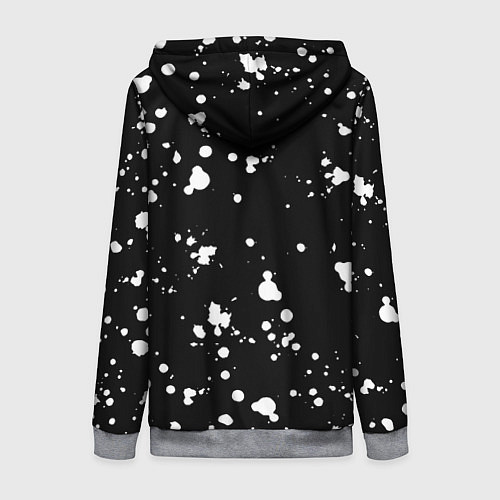 Женская толстовка на молнии Doom белые краски всплеск / 3D-Меланж – фото 2