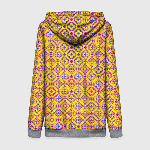 Женская толстовка на молнии Красочный орнамент в восточном стиле / 3D-Меланж – фото 2