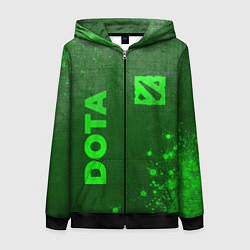 Женская толстовка на молнии Dota - green gradient вертикально