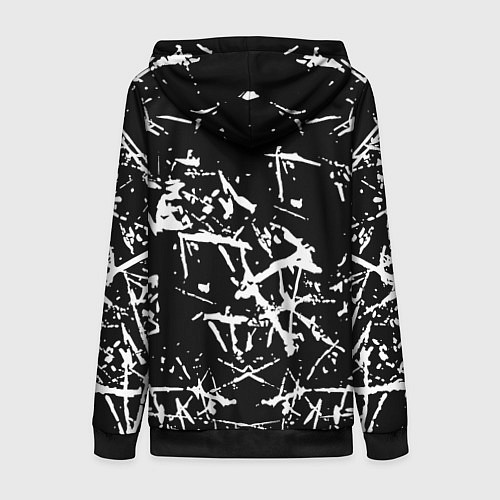 Женская толстовка на молнии Monster energy белые штрихи краско / 3D-Черный – фото 2