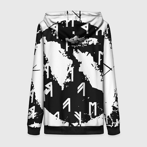 Женская толстовка на молнии Doom символы краски / 3D-Черный – фото 2