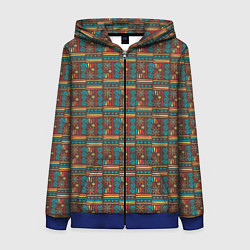 Толстовка на молнии женская Солнце джунглей, цвет: 3D-синий