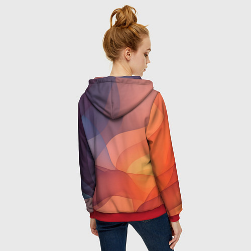 Женская толстовка на молнии Летящая вуаль / 3D-Красный – фото 4