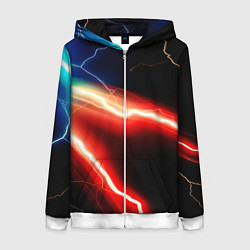 Толстовка на молнии женская Lightning light, цвет: 3D-белый