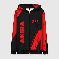 Толстовка на молнии женская Akira - red gradient вертикально, цвет: 3D-черный