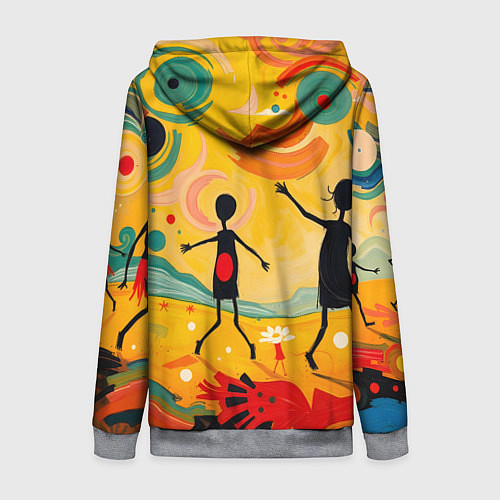 Женская толстовка на молнии Радостные солнечные человечки / 3D-Меланж – фото 2