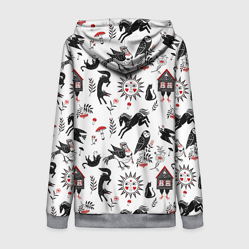 Женская толстовка на молнии Русские сказки / 3D-Меланж – фото 2