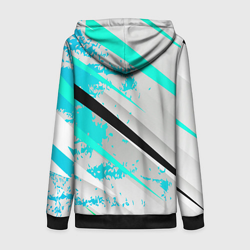 Женская толстовка на молнии Color white light blue / 3D-Черный – фото 2