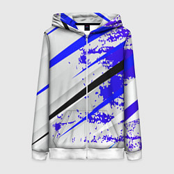Толстовка на молнии женская Color white blue, цвет: 3D-белый