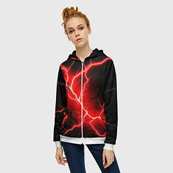 Толстовка на молнии женская Lightning, цвет: 3D-белый — фото 2