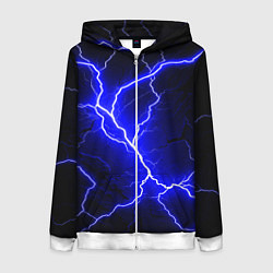 Толстовка на молнии женская Color blue black, цвет: 3D-белый