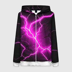 Толстовка на молнии женская The color is pink and black, цвет: 3D-белый