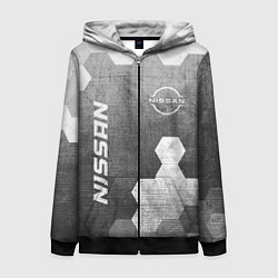 Женская толстовка на молнии Nissan - grey gradient вертикально