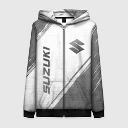 Женская толстовка на молнии Suzuki - white gradient вертикально