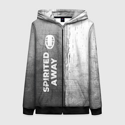 Толстовка на молнии женская Spirited Away - grey gradient по-вертикали, цвет: 3D-черный