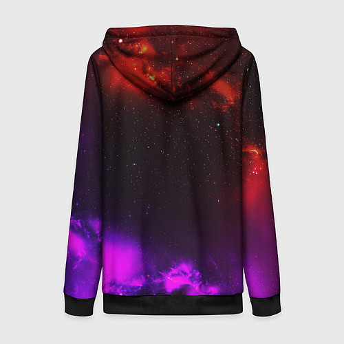 Женская толстовка на молнии Космонавт пламенный / 3D-Черный – фото 2