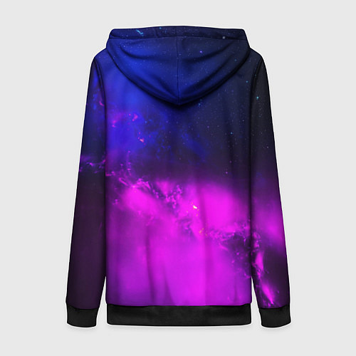 Женская толстовка на молнии Космонавт среди облаков / 3D-Черный – фото 2