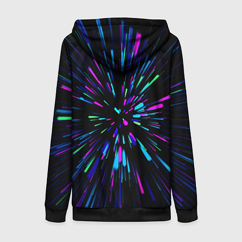 Женская толстовка на молнии Neon rods / 3D-Черный – фото 2