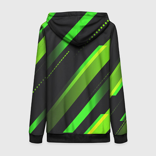 Женская толстовка на молнии Color black green / 3D-Черный – фото 2