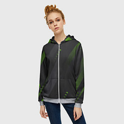 Толстовка на молнии женская Color black green, цвет: 3D-меланж — фото 2