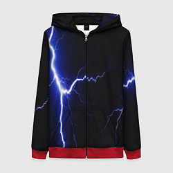 Толстовка на молнии женская Lightning blue, цвет: 3D-красный