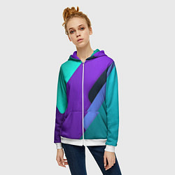Толстовка на молнии женская Multicoloured, цвет: 3D-белый — фото 2