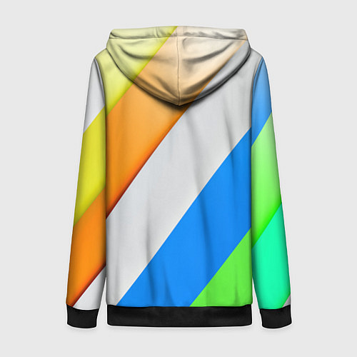 Женская толстовка на молнии Striped / 3D-Черный – фото 2