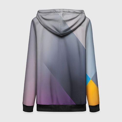 Женская толстовка на молнии Color grey with stripes / 3D-Черный – фото 2
