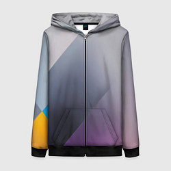 Толстовка на молнии женская Color grey with stripes, цвет: 3D-черный