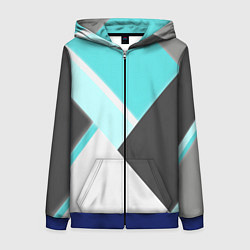 Толстовка на молнии женская Color black blue, цвет: 3D-синий