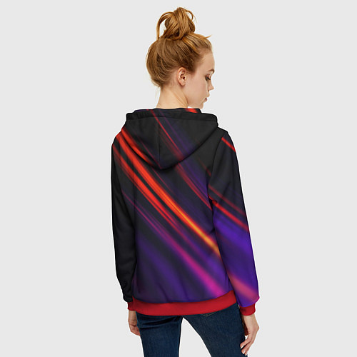 Женская толстовка на молнии Multicolored / 3D-Красный – фото 4