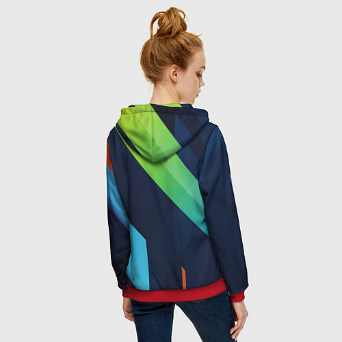 Женская толстовка на молнии Multicolored / 3D-Красный – фото 4