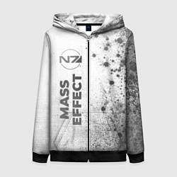Толстовка на молнии женская Mass Effect - white gradient по-вертикали, цвет: 3D-черный