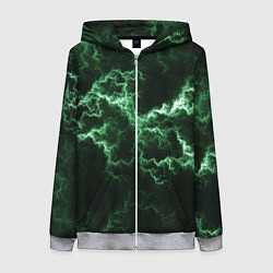 Толстовка на молнии женская Lightning green line, цвет: 3D-меланж