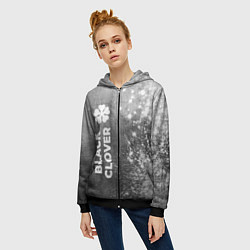 Толстовка на молнии женская Black Clover - grey gradient по-вертикали, цвет: 3D-черный — фото 2