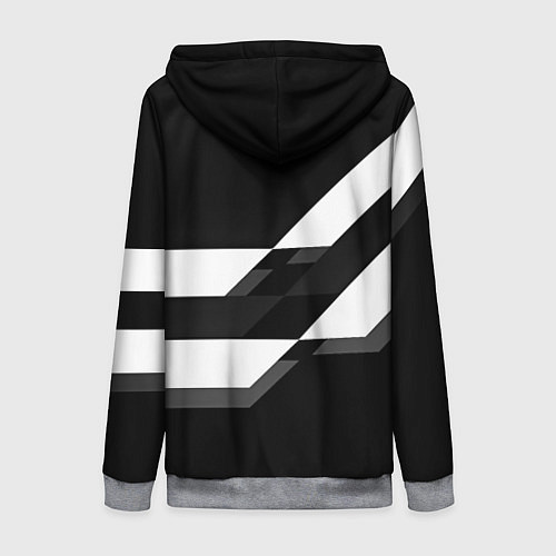 Женская толстовка на молнии Nasa геометрия полосы / 3D-Меланж – фото 2