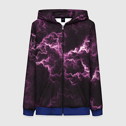 Женская толстовка на молнии Lightning pink glow