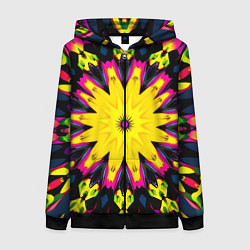 Толстовка на молнии женская Звездный калейдоскоп, цвет: 3D-черный