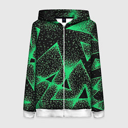 Толстовка на молнии женская A light green triangle with dots, цвет: 3D-белый
