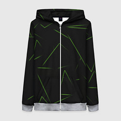 Толстовка на молнии женская Color green line, цвет: 3D-меланж
