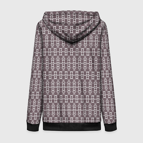 Женская толстовка на молнии Геометрический узор какао с молоком / 3D-Черный – фото 2