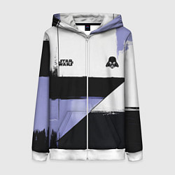 Толстовка на молнии женская Дарт Вейдер Звездные войны, цвет: 3D-белый