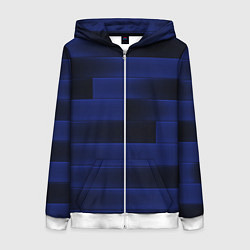 Толстовка на молнии женская Color blue square, цвет: 3D-белый